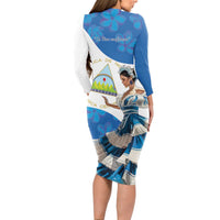 Felices Fiestas Patrias Nicaragua Long Sleeve Bodycon Dress Bailes Nicaraguan Girl - Wonder Print Shop