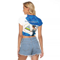Felices Fiestas Patrias Nicaragua Raglan Cropped T Shirt Bailes Nicaraguan Girl - Wonder Print Shop