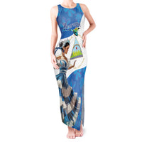 Felices Fiestas Patrias Nicaragua Tank Maxi Dress Bailes Nicaraguan Girl - Wonder Print Shop