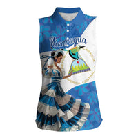 Felices Fiestas Patrias Nicaragua Women Sleeveless Polo Shirt Bailes Nicaraguan Girl - Wonder Print Shop