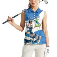 Felices Fiestas Patrias Nicaragua Women Sleeveless Polo Shirt Bailes Nicaraguan Girl - Wonder Print Shop
