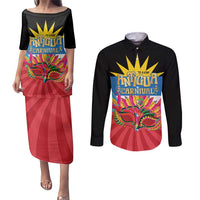 Antigua Carnival Couples Matching Puletasi and Long Sleeve Button Shirt Greatest Summer Festival Of Caribbean LT14