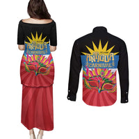 Antigua Carnival Couples Matching Puletasi and Long Sleeve Button Shirt Greatest Summer Festival Of Caribbean LT14
