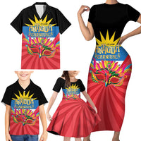 Antigua Carnival Family Matching Short Sleeve Bodycon Dress and Hawaiian Shirt Greatest Summer Festival Of Caribbean LT14