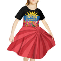 Antigua Carnival Kid Short Sleeve Dress Greatest Summer Festival Of Caribbean LT14