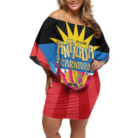 Antigua Carnival Off Shoulder Short Dress Greatest Summer Festival Of Caribbean LT14