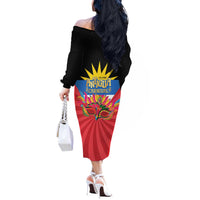 Antigua Carnival Off The Shoulder Long Sleeve Dress Greatest Summer Festival Of Caribbean LT14