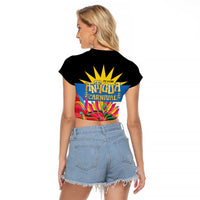 Antigua Carnival Raglan Cropped T Shirt Greatest Summer Festival Of Caribbean LT14