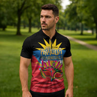 Antigua Carnival Zipper Polo Shirt Greatest Summer Festival Of Caribbean - Wonder Print Shop