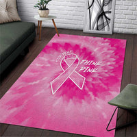 Personalized Breast Cancer Awareness Area Rug Think Pink Tie Dye Ribbon - Wonder Print Shop