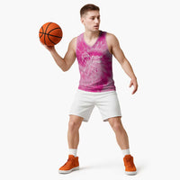Breast Cancer Awareness Basketball Jersey Think Pink Tie Dye Ribbon - Wonder Print Shop
