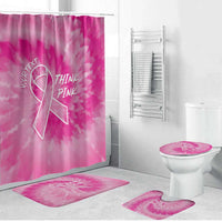 Breast Cancer Awareness Bathroom Set Think Pink Tie Dye Ribbon - Wonder Print Shop