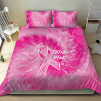 Personalized Breast Cancer Awareness Bedding Set Think Pink Tie Dye Ribbon - Wonder Print Shop