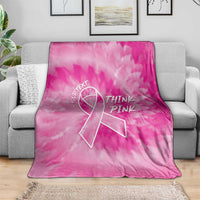 Personalized Breast Cancer Awareness Blanket Think Pink Tie Dye Ribbon - Wonder Print Shop