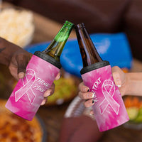 Personalized Breast Cancer Awareness 4 in 1 Can Cooler Tumbler Think Pink Tie Dye Ribbon - Wonder Print Shop