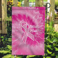 Personalized Breast Cancer Awareness Garden Flag Think Pink Tie Dye Ribbon - Wonder Print Shop