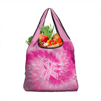 Personalized Breast Cancer Awareness Grocery Bag Think Pink Tie Dye Ribbon - Wonder Print Shop