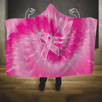Personalized Breast Cancer Awareness Hooded Blanket Think Pink Tie Dye Ribbon - Wonder Print Shop