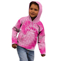 Personalized Breast Cancer Awareness Kid Hoodie Think Pink Tie Dye Ribbon - Wonder Print Shop