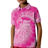 Personalized Breast Cancer Awareness Kid Polo Shirt Think Pink Tie Dye Ribbon - Wonder Print Shop