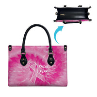 Breast Cancer Awareness Leather Bag Think Pink Tie Dye Ribbon - Wonder Print Shop
