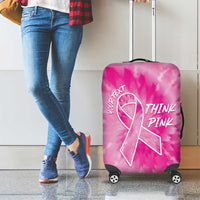 Personalized Breast Cancer Awareness Luggage Cover Think Pink Tie Dye Ribbon - Wonder Print Shop