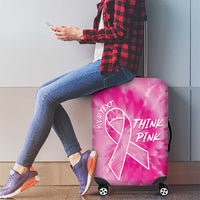 Personalized Breast Cancer Awareness Luggage Cover Think Pink Tie Dye Ribbon - Wonder Print Shop