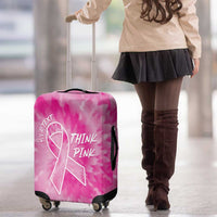 Personalized Breast Cancer Awareness Luggage Cover Think Pink Tie Dye Ribbon - Wonder Print Shop