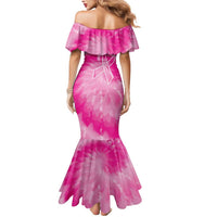 Personalized Breast Cancer Awareness Mermaid Dress Think Pink Tie Dye Ribbon - Wonder Print Shop