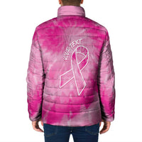 Breast Cancer Awareness Padded Jacket Think Pink Tie Dye Ribbon - Wonder Print Shop