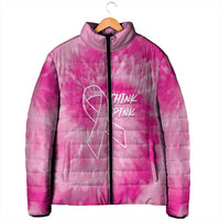 Breast Cancer Awareness Padded Jacket Think Pink Tie Dye Ribbon - Wonder Print Shop