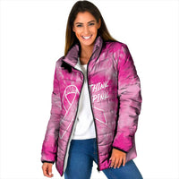 Breast Cancer Awareness Padded Jacket Think Pink Tie Dye Ribbon - Wonder Print Shop