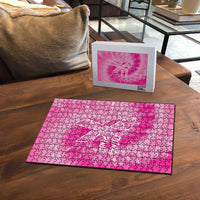 Breast Cancer Awareness Puzzle Think Pink Tie Dye Ribbon - Wonder Print Shop