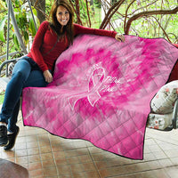 Personalized Breast Cancer Awareness Quilt Think Pink Tie Dye Ribbon - Wonder Print Shop