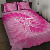 Personalized Breast Cancer Awareness Quilt Bed Set Think Pink Tie Dye Ribbon - Wonder Print Shop