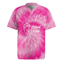 Personalized Breast Cancer Awareness Rugby Jersey Think Pink Tie Dye Ribbon - Wonder Print Shop