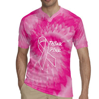 Personalized Breast Cancer Awareness Rugby Jersey Think Pink Tie Dye Ribbon - Wonder Print Shop