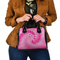 Personalized Breast Cancer Awareness Shoulder Handbag Think Pink Tie Dye Ribbon - Wonder Print Shop