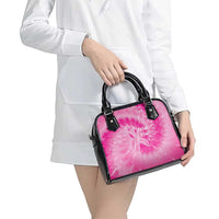 Personalized Breast Cancer Awareness Shoulder Handbag Think Pink Tie Dye Ribbon - Wonder Print Shop