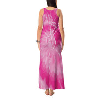 Personalized Breast Cancer Awareness Tank Maxi Dress Think Pink Tie Dye Ribbon - Wonder Print Shop
