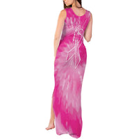 Personalized Breast Cancer Awareness Tank Maxi Dress Think Pink Tie Dye Ribbon - Wonder Print Shop