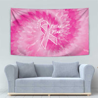 Personalized Breast Cancer Awareness Tapestry Think Pink Tie Dye Ribbon - Wonder Print Shop