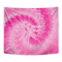 Personalized Breast Cancer Awareness Tapestry Think Pink Tie Dye Ribbon - Wonder Print Shop