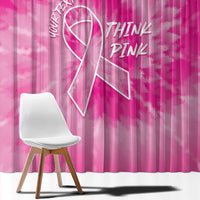 Personalized Breast Cancer Awareness Window Curtain Think Pink Tie Dye Ribbon - Wonder Print Shop