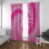 Personalized Breast Cancer Awareness Window Curtain Think Pink Tie Dye Ribbon - Wonder Print Shop
