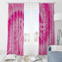 Personalized Breast Cancer Awareness Window Curtain Think Pink Tie Dye Ribbon - Wonder Print Shop