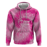 Personalized Breast Cancer Awareness Zip Hoodie Think Pink Tie Dye Ribbon - Wonder Print Shop