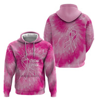 Personalized Breast Cancer Awareness Zip Hoodie Think Pink Tie Dye Ribbon - Wonder Print Shop