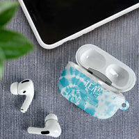 Teal Ribbon Cervical Cancer Awareness AirPods Case Not Going Down Without A Fight Tie Dye - Wonder Print Shop