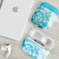 Teal Ribbon Cervical Cancer Awareness AirPods Case Not Going Down Without A Fight Tie Dye - Wonder Print Shop